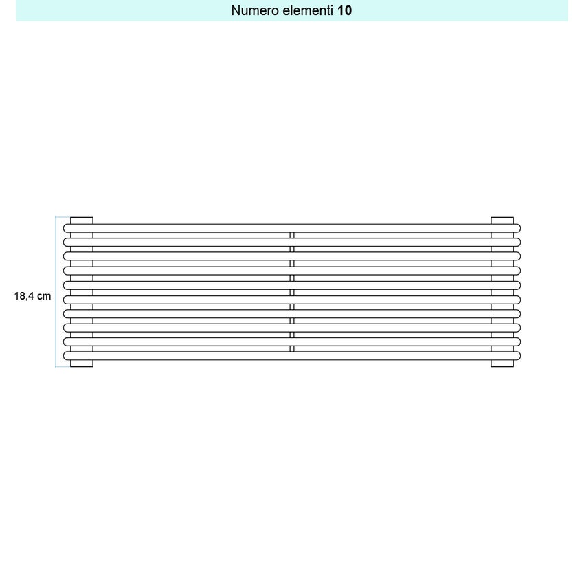 Immagine di Irsap ARPA 12 ORIZZONTALE Radiatore 10 elementi L.75 P.4 H.18,4 cm, colore bianco standard finitura lucido Cod.01 A1207501001IR01H01