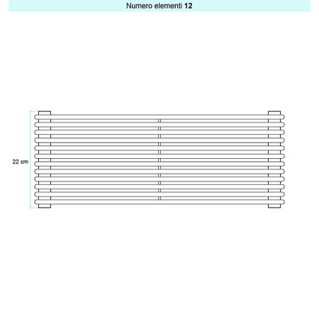 Immagine di Irsap ARPA 12 ORIZZONTALE Radiatore 12 elementi L.52 P.4 H.22 cm, colore bianco standard finitura lucido Cod.01 A1205201201IR01H01