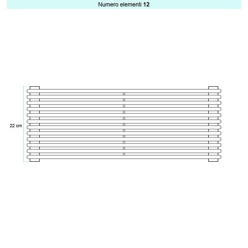 Immagine di Irsap ARPA 12 ORIZZONTALE Radiatore 12 elementi L.122 P.4 H.22 cm, colore sablè finitura ruvido Cod.Y4 A12122012Y4IR01H01