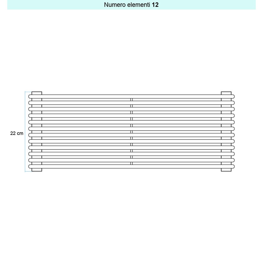 Immagine di Irsap ARPA 12 ORIZZONTALE Radiatore 12 elementi L.87 P.4 H.22 cm, colore bianco standard finitura lucido Cod.01 A1208701201IR01H01