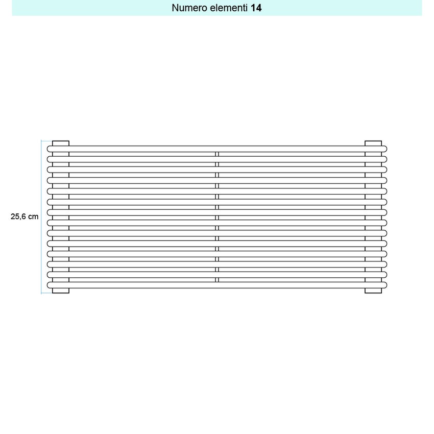 Immagine di Irsap ARPA 12 ORIZZONTALE Radiatore 14 elementi L.85 P.4 H.25,6 cm, colore bianco standard finitura lucido Cod.01 A1208501401IR01H01