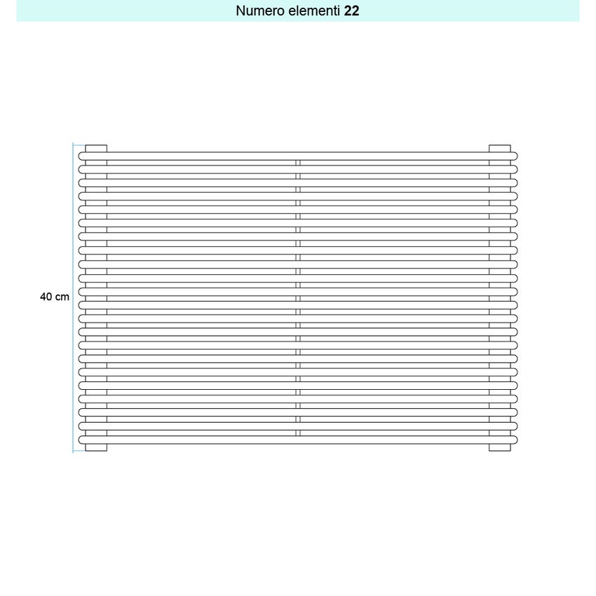 Immagine di Irsap ARPA 12 ORIZZONTALE Radiatore 22 elementi L.70 P.4 H.40 cm, colore bianco standard finitura lucido Cod.01 A1207002201IR01H01