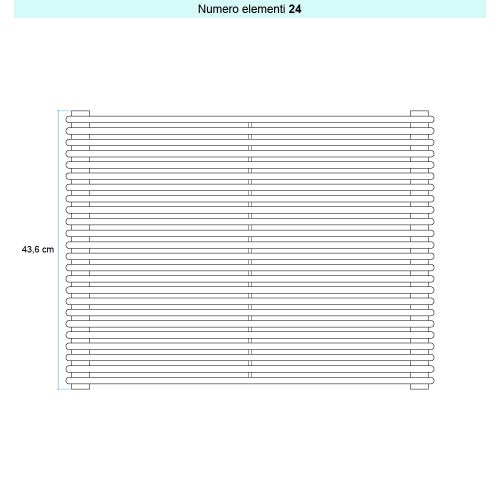 Immagine di Irsap ARPA 12 ORIZZONTALE Radiatore 24 elementi L.52 P.4 H.43,6 cm, colore bianco standard finitura lucido Cod.01 A1205202401IR01H01