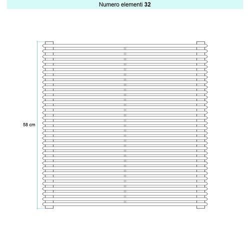 Immagine di Irsap ARPA 12 ORIZZONTALE Radiatore 32 elementi L.122 P.4 H.58 cm, colore bianco standard finitura lucido Cod.01 A1212203201IR01H01