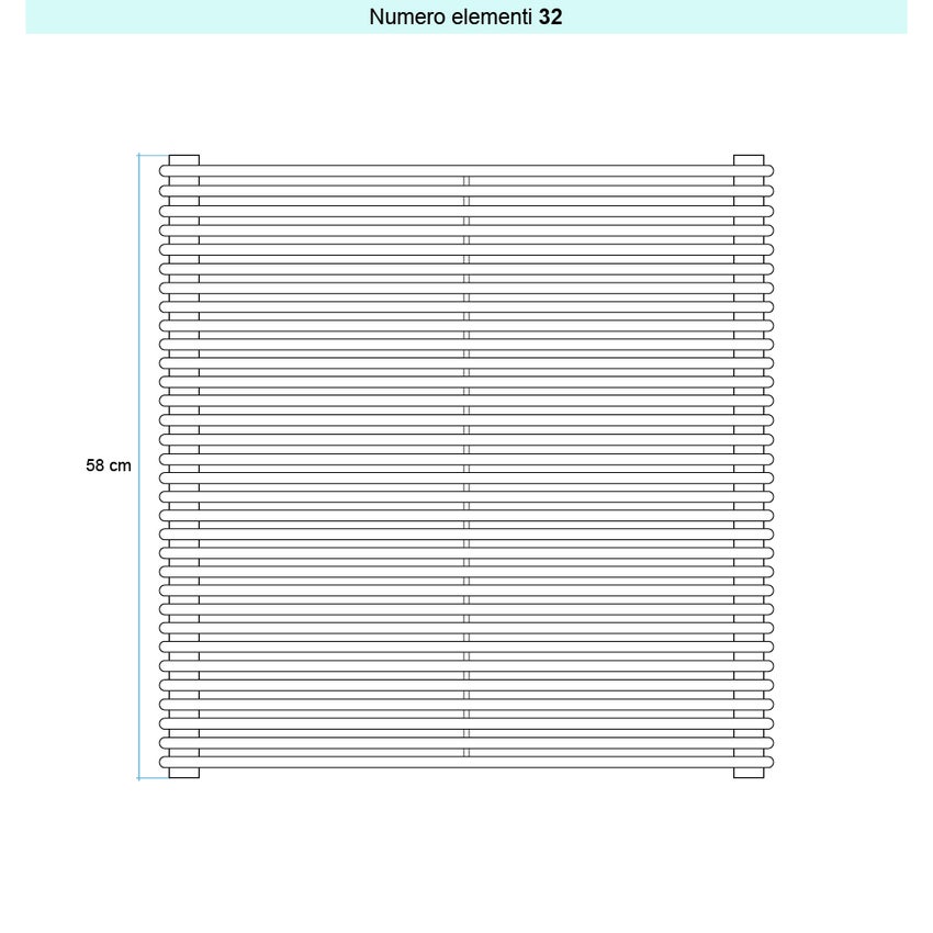 Immagine di Irsap ARPA 12 ORIZZONTALE Radiatore 32 elementi L.182 P.4 H.58 cm, colore bianco standard finitura lucido Cod.01 A1218203201IR01H01