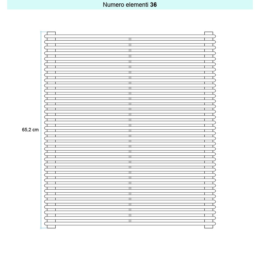 Immagine di Irsap ARPA 12 ORIZZONTALE Radiatore 36 elementi L.75 P.4 H.65,2 cm, colore bianco standard finitura lucido Cod.01 A1207503601IR01H01