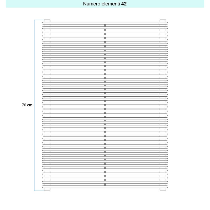 Immagine di Irsap ARPA 12 ORIZZONTALE Radiatore 42 elementi L.122 P.4 H.76 cm, colore bianco standard finitura lucido Cod.01 A1212204201IR01H01