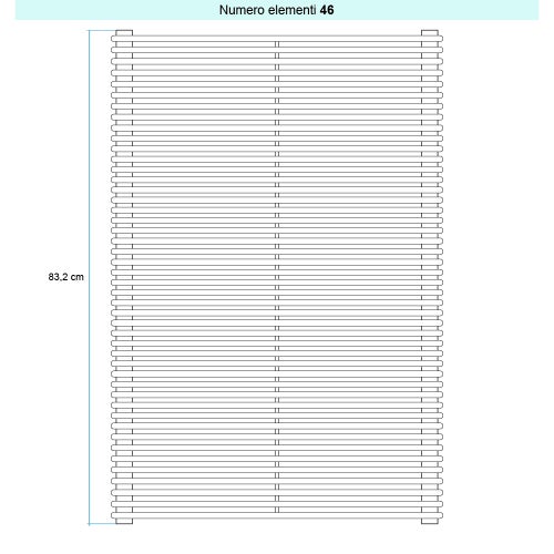 Immagine di Irsap ARPA 12 ORIZZONTALE Radiatore 46 elementi L.52 P.4 H.83,2 cm, colore bianco standard finitura lucido Cod.01 A1205204601IR01H01