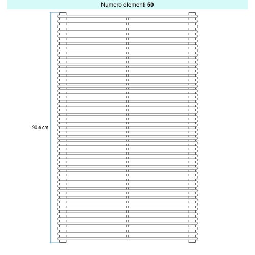 Immagine di Irsap ARPA 12 ORIZZONTALE Radiatore 50 elementi L.52 P.4 H.90,4 cm, colore bianco standard finitura lucido Cod.01 A1205205001IR01H01