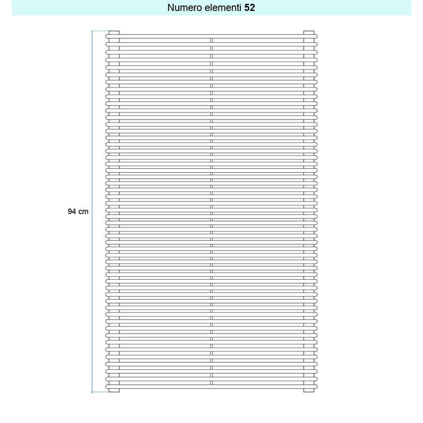 Immagine di Irsap ARPA 12 ORIZZONTALE Radiatore 52 elementi L.122 P.4 H.94 cm, colore bianco standard finitura lucido Cod.01 A1212205201IR01H01