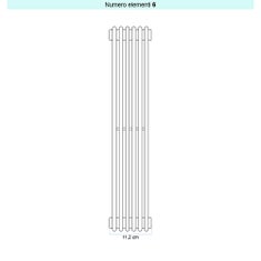 Immagine di Irsap ARPA 12 VERTICALE Radiatore 6 elementi L.11,2 P.4 H.52 cm, colore bianco standard finitura lucido Cod.01 A1205200601IR01A01