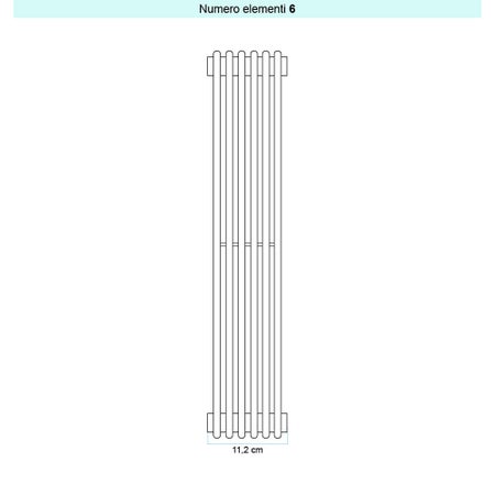 Immagine di Irsap ARPA 12 VERTICALE Radiatore 6 elementi L.11,2 P.4 H.52 cm, colore bianco standard finitura lucido Cod.01 A1205200601IR01A01