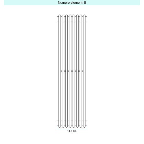 Immagine di Irsap ARPA 12 VERTICALE Radiatore 8 elementi L.14,8 P.4 H.52 cm, colore bianco standard finitura lucido Cod.01 A1205200801IR01A02