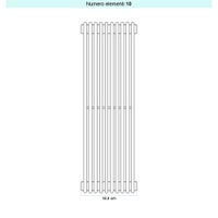 Immagine di Irsap ARPA 12 VERTICALE Radiatore 10 elementi L.18,4 P.4 H.152 cm, colore bianco edelweiss finitura lucido Cod.34 A1215201034IR01A01