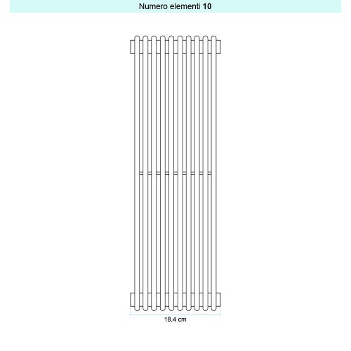 Immagine di Irsap ARPA 12 VERTICALE Radiatore 10 elementi L.18,4 P.4 H.52 cm, colore bianco standard finitura lucido Cod.01 A1205201001IR01A01