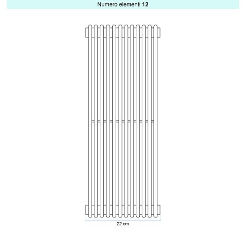 Immagine di Irsap ARPA 12 VERTICALE Radiatore 12 elementi L.22 P.4 H.75 cm, colore bianco standard finitura lucido Cod.01 A1207501201IR01A01