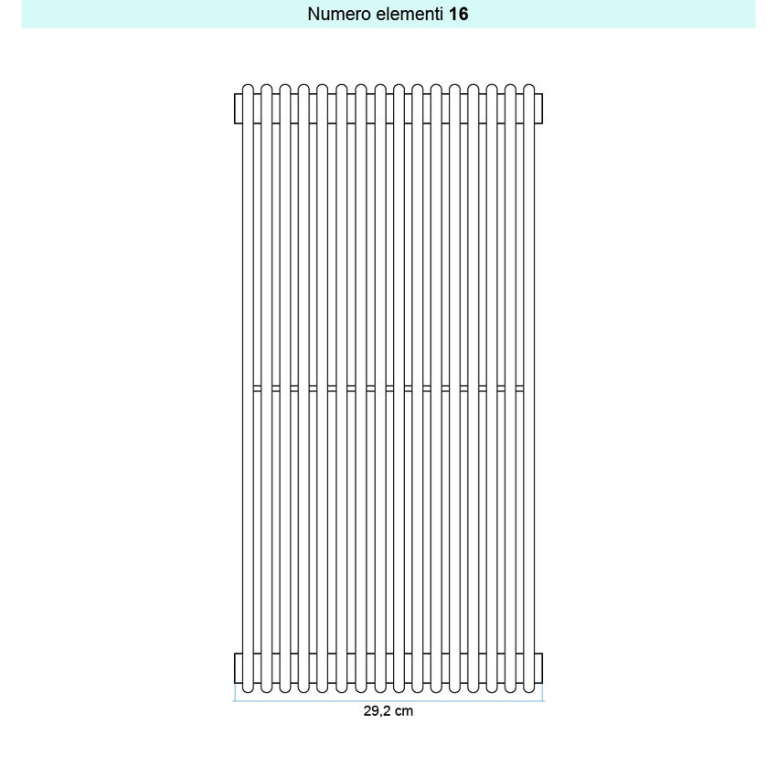 Immagine di Irsap ARPA 12 VERTICALE Radiatore 16 elementi L.29,2 P.4 H.252 cm, colore bianco standard finitura lucido Cod.01 A1225201601IR01A01