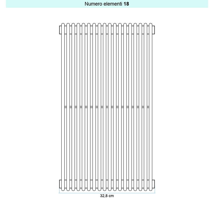 Immagine di Irsap ARPA 12 VERTICALE Radiatore 18 elementi L.32,8 P.4 H.85 cm, colore bianco standard finitura lucido Cod.01 A1208501801IR01A01