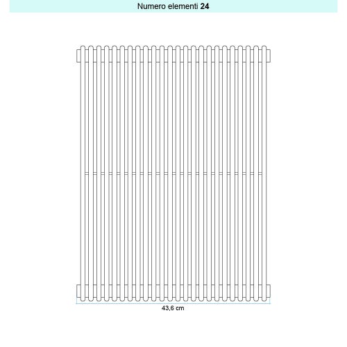 Immagine di Irsap ARPA 12 VERTICALE Radiatore 24 elementi L.43,6 P.4 H.122 cm, colore quartz 2 finitura ruvido Cod.2C A121220242CIR01A01