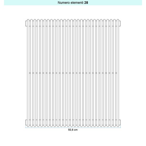Immagine di Irsap ARPA 12 VERTICALE Radiatore 28 elementi L.50,8 P.4 H.85 cm, colore bianco standard finitura lucido Cod.01 A1208502801IR01A01