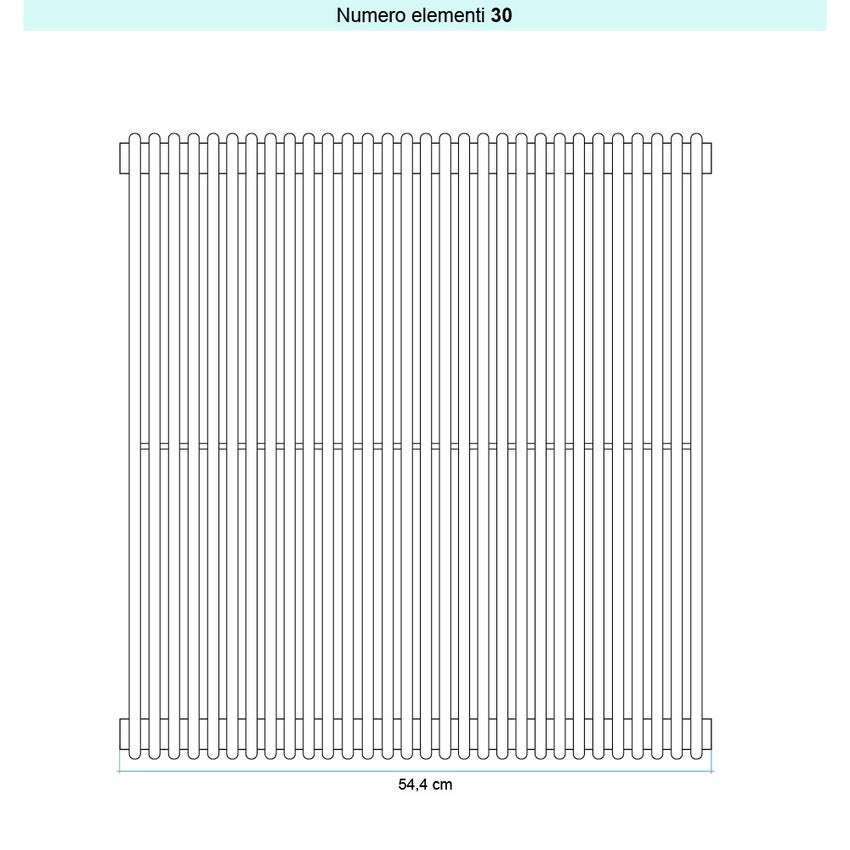 Immagine di Irsap ARPA 12 VERTICALE Radiatore 30 elementi L.54,4 P.4 H.202 cm, colore bianco standard finitura lucido Cod.01 A1220203001IR01A01