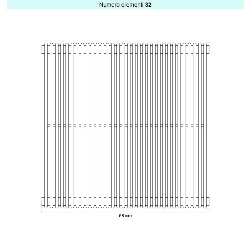 Immagine di Irsap ARPA 12 VERTICALE Radiatore 32 elementi L.58 P.4 H.202 cm, colore grigio antracite finitura opaco Cod.6V A122020326VIR01A01