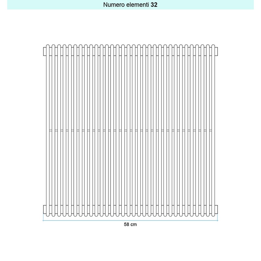 Immagine di Irsap ARPA 12 VERTICALE Radiatore 32 elementi L.58 P.4 H.182 cm, colore sablè finitura ruvido Cod.Y4 A12182032Y4IR01A01