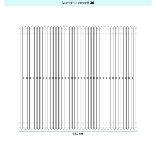 Immagine di Irsap ARPA 12 VERTICALE Radiatore 36 elementi L.65,2 P.4 H.55 cm, colore bianco standard finitura lucido Cod.01 A1205503601IR01A01