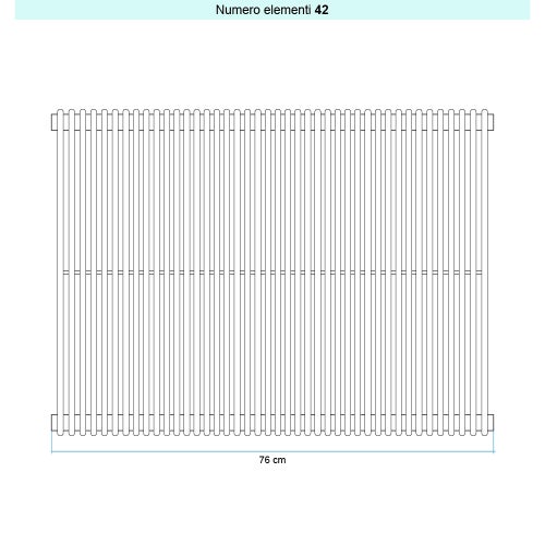 Immagine di Irsap ARPA 12 VERTICALE Radiatore 42 elementi L.76 P.4 H.182 cm, colore azurite 3 finitura ruvido Cod.6C A121820426CIR01A01