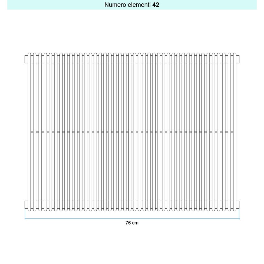 Immagine di Irsap ARPA 12 VERTICALE Radiatore 42 elementi L.76 P.4 H.92 cm, colore grigio chiaro finitura opaco Cod.8N A120920428NIR01A01