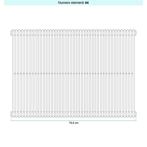 Immagine di Irsap ARPA 12 VERTICALE Radiatore 44 elementi L.79,6 P.4 H.182 cm, colore nero satinato finitura ruvido Cod.30 A1218204430IR01A01