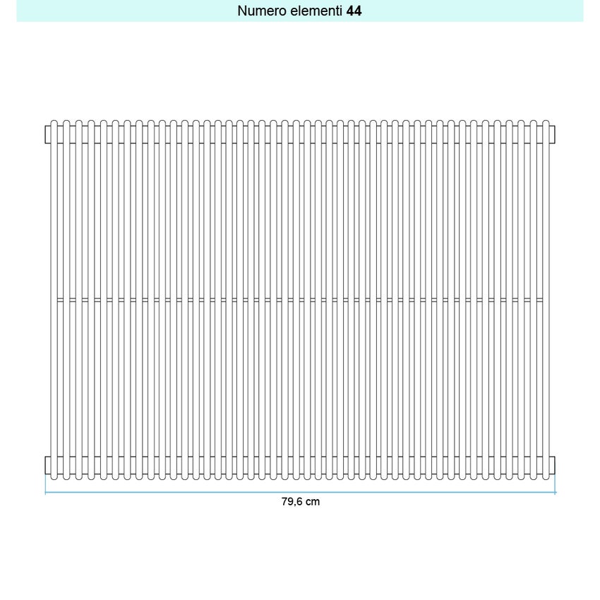 Immagine di Irsap ARPA 12 VERTICALE Radiatore 44 elementi L.79,6 P.4 H.252 cm, colore bianco edelweiss finitura lucido Cod.34 A1225204434IR01A01