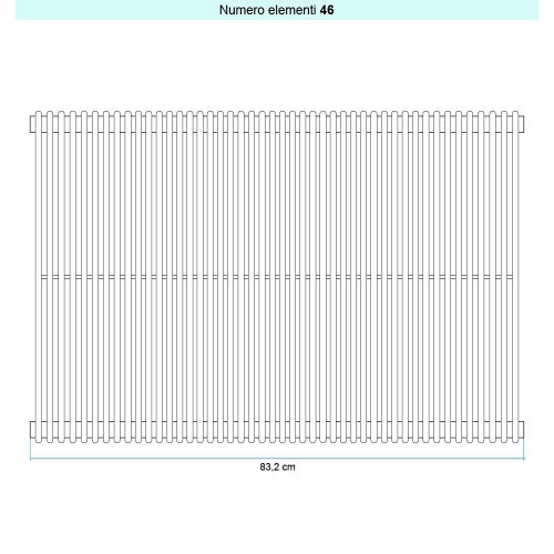 Immagine di Irsap ARPA 12 VERTICALE Radiatore 46 elementi L.83,2 P.4 H.182 cm, colore beige cream finitura lucido Cod.26 A1218204626IR01A01