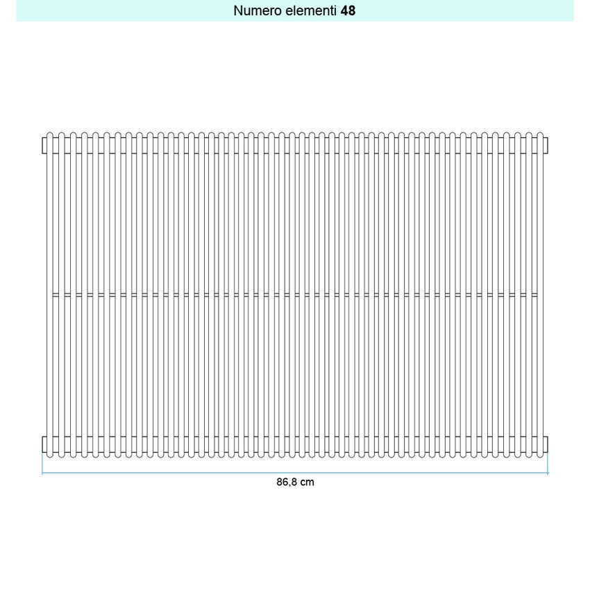 Immagine di Irsap ARPA 12 VERTICALE Radiatore 48 elementi L.86,8 P.4 H.202 cm, colore nero satinato finitura ruvido Cod.30 A1220204830IR01A01