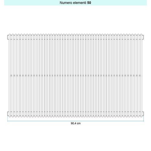 Immagine di Irsap ARPA 12 VERTICALE Radiatore 50 elementi L.90,4 P.4 H.152 cm, colore ghiaccio finitura opaco Cod.3P A121520503PIR01A01