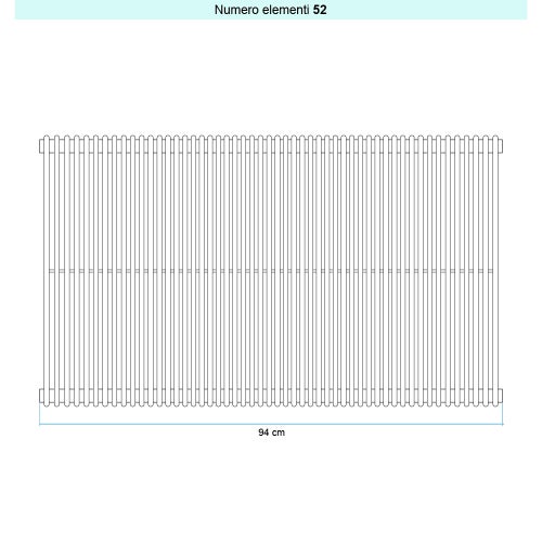Immagine di Irsap ARPA 12 VERTICALE Radiatore 52 elementi L.94 P.4 H.222 cm, colore bianco standard finitura lucido Cod.01 A1222205201IR01A01