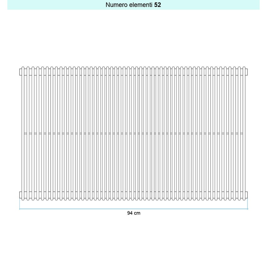 Immagine di Irsap ARPA 12 VERTICALE Radiatore 52 elementi L.94 P.4 H.67 cm, colore bianco standard finitura lucido Cod.01 A1206705201IR01A01