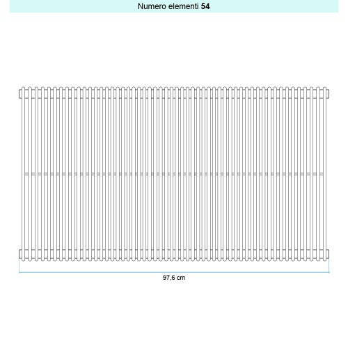 Immagine di Irsap ARPA 12 VERTICALE Radiatore 54 elementi L.97,6 P.4 H.202 cm, colore bianco standard finitura lucido Cod.01 A1220205401IR01A01