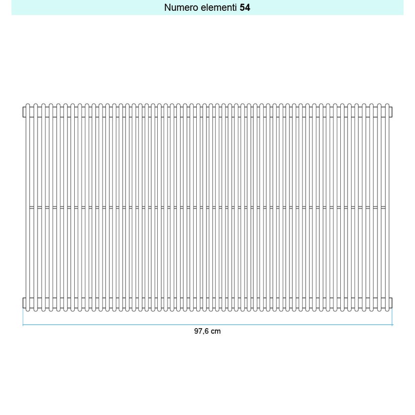 Immagine di Irsap ARPA 12 VERTICALE Radiatore 54 elementi L.97,6 P.4 H.222 cm, colore bianco finitura opaco Cod.J8 A12222054J8IR01A01