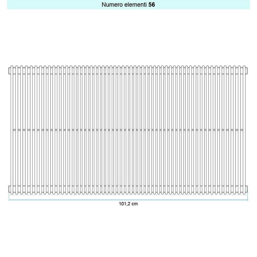 Immagine di Irsap ARPA 12 VERTICALE Radiatore 56 elementi L.101,2 P.4 H.202 cm, colore bianco standard finitura lucido Cod.01 A1220205601IR01A01