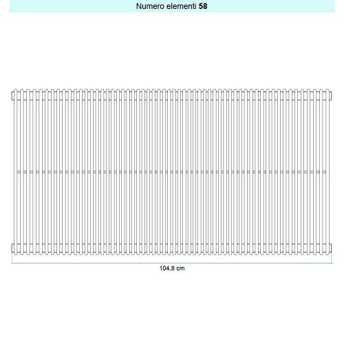 Immagine di Irsap ARPA 12 VERTICALE Radiatore 58 elementi L.104,8 P.4 H.252 cm, colore grigio perla finitura ruvido Cod.L6 A12252058L6IR01A01