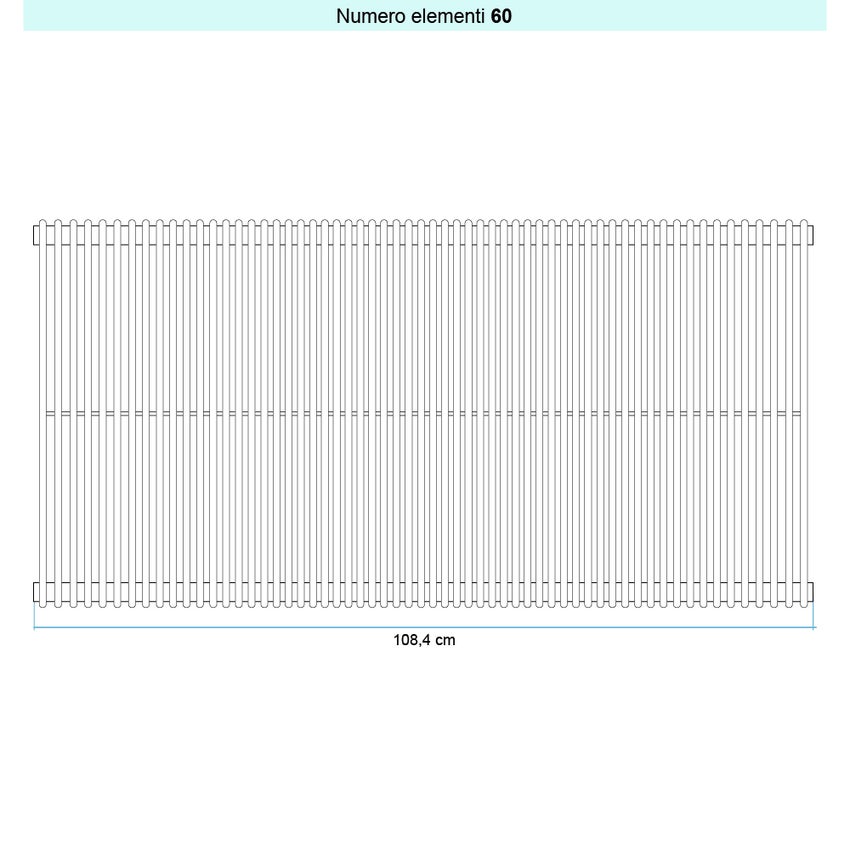 Immagine di Irsap ARPA 12 VERTICALE Radiatore 60 elementi L.108,4 P.4 H.92 cm, colore bianco standard finitura lucido Cod.01 A1209206001IR01A01