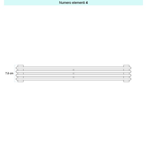 Immagine di Irsap ARPA 12_2 ORIZZONTALE Radiatore 4 elementi L.122 P.5 H.7,6 cm, colore bianco standard finitura lucido Cod.01 A2212200401IR01H01