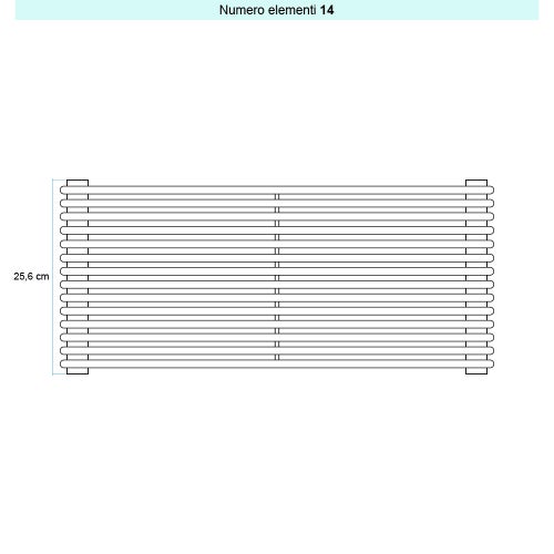 Immagine di Irsap ARPA 12_2 ORIZZONTALE Radiatore 14 elementi L.87 P.5 H.25,6 cm, colore bianco standard finitura lucido Cod.01 A2208701401IR01H01