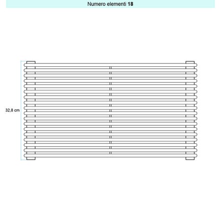 Immagine di Irsap ARPA 12_2 ORIZZONTALE Radiatore 18 elementi L.52 P.5 H.32,8 cm, colore bianco standard finitura lucido Cod.01 A2205201801IR01H01