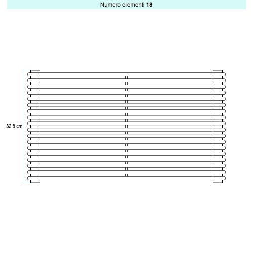 Immagine di Irsap ARPA 12_2 ORIZZONTALE Radiatore 18 elementi L.52 P.5 H.32,8 cm, colore bianco standard finitura lucido Cod.01 A2205201801IR01H01