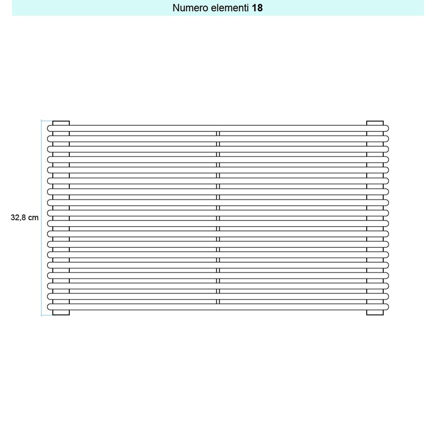 Immagine di Irsap ARPA 12_2 ORIZZONTALE Radiatore 18 elementi L.92 P.5 H.32,8 cm, colore bianco standard finitura lucido Cod.01 A2209201801IR01H01