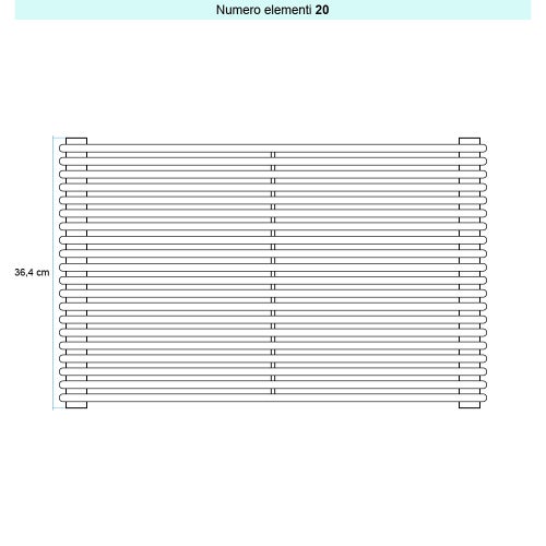 Immagine di Irsap ARPA 12_2 ORIZZONTALE Radiatore 20 elementi L.70 P.5 H.36,4 cm, colore bianco standard finitura lucido Cod.01 A2207002001IR01H01