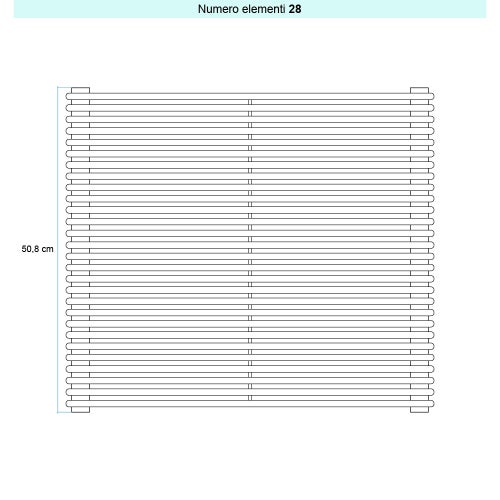 Immagine di Irsap ARPA 12_2 ORIZZONTALE Radiatore 28 elementi L.182 P.5 H.50,8 cm, colore bianco standard finitura lucido Cod.01 A2218202801IR01H01