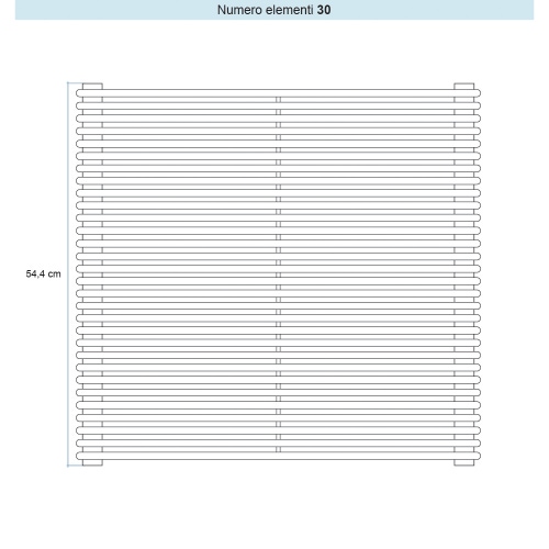 Immagine di Irsap ARPA 12_2 ORIZZONTALE Radiatore 30 elementi L.55 P.5 H.54,4 cm, colore bianco standard finitura lucido Cod.01 A2205503001IR01H01